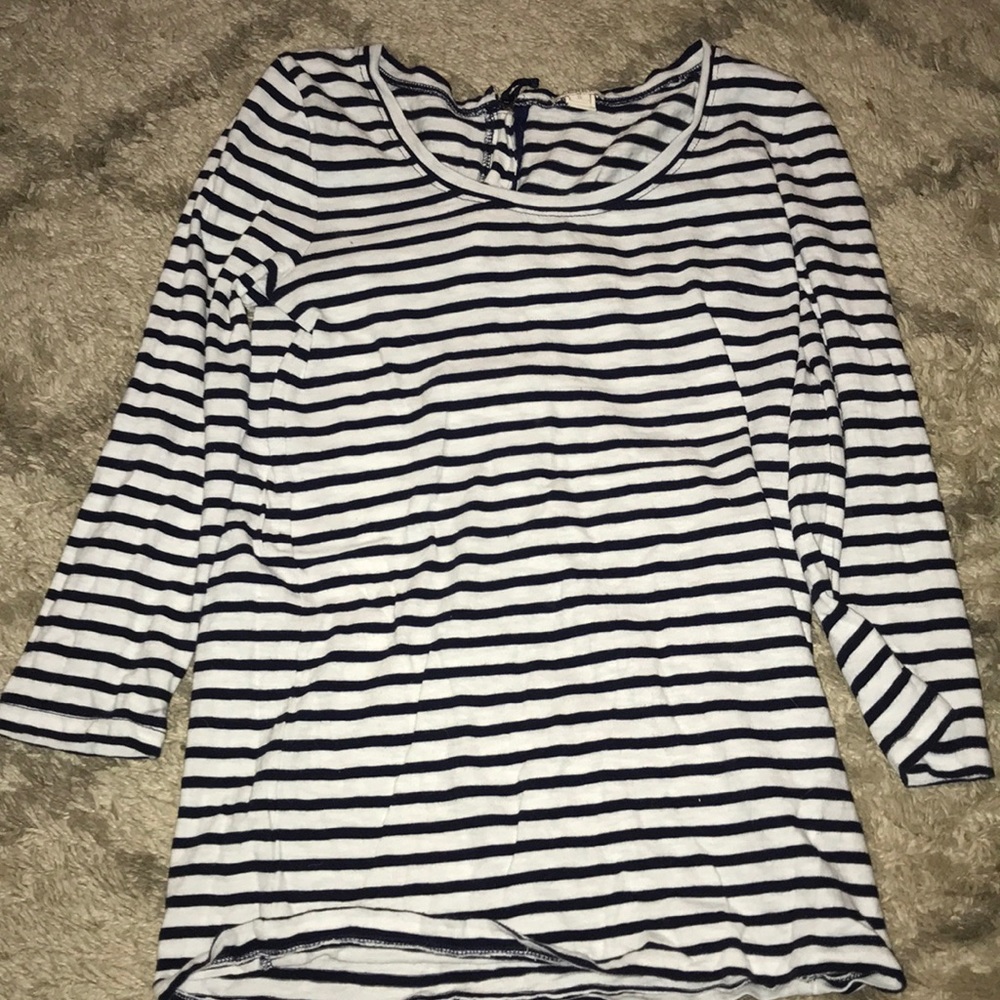 3/4 sleeve striped J Crew shirt - Picture 1 of 3